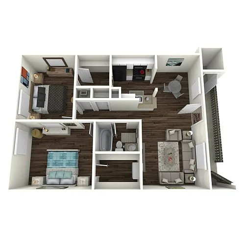 Floor plan 2 Bedroom 1 Bath