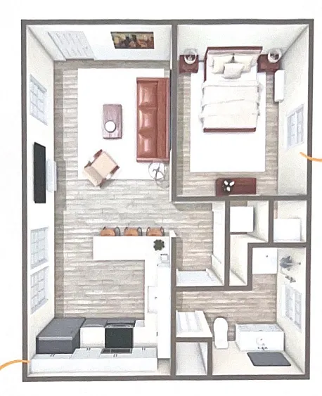 Floor plan 1 Bedroom 1Bathroom