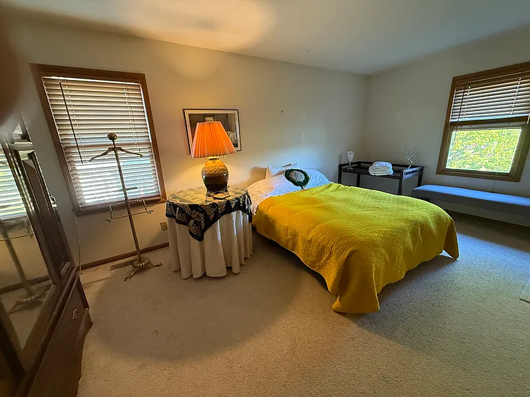 Master bedroom with walk-in-closet and master bathroom