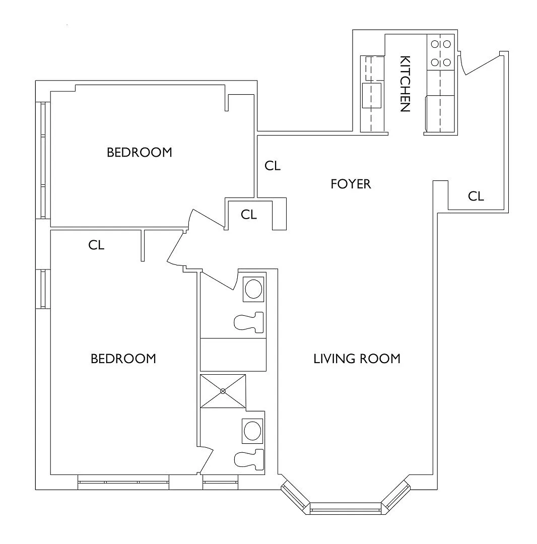 Floor plan JAMES MARQUIS - 2 Bedrooms Two Bathroom