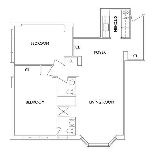 Floor plan JAMES MARQUIS - 2 Bedrooms Two Bathroom
