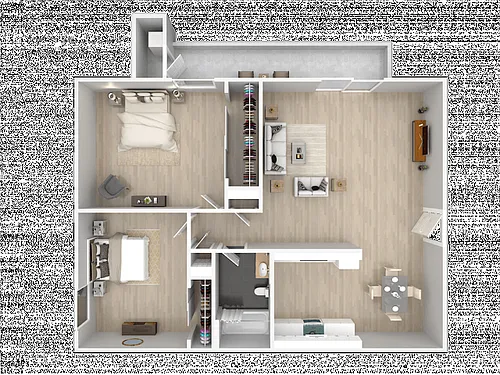 Floor plan Two Bedroom / One Bath