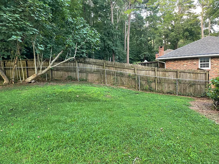 Back yard with fence