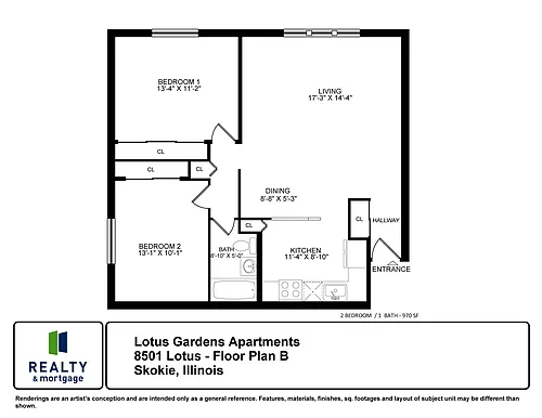 Floor plan 2 Bedroom Floor Plan B