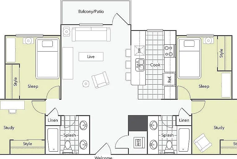 4-Bedroom-2Bath-Floor-Plan-with-Furniture 4-Bedroom-2Bath-Floor-Plan-with-Furniture