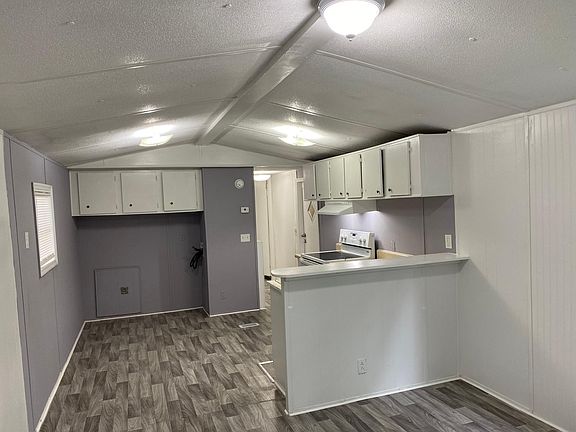 View from front door of kitchen area