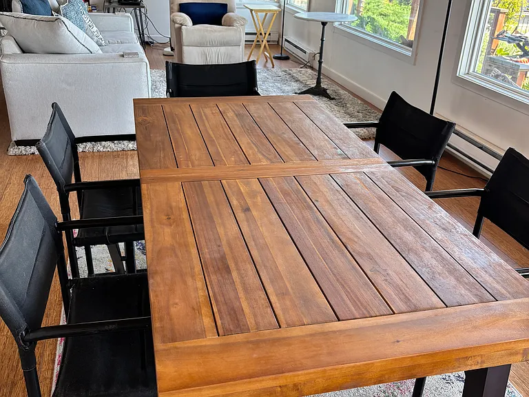 Dining table seats six