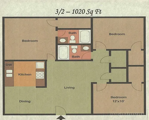Floor plan Three Bedroom