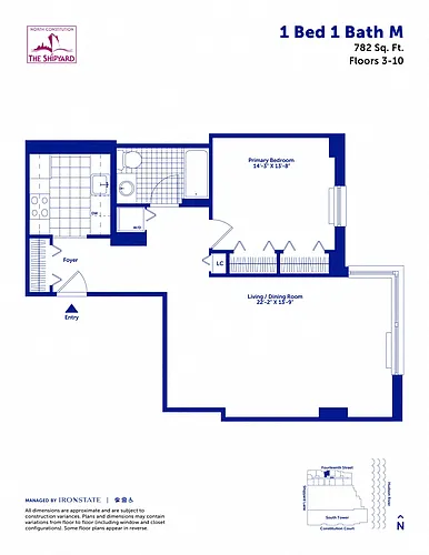 Floor plan 1 Bed 1 Bath M
