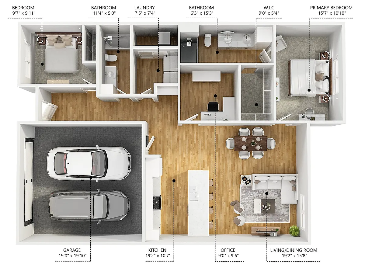 Floor plan B4 With Den - Chesapeake - Townhome