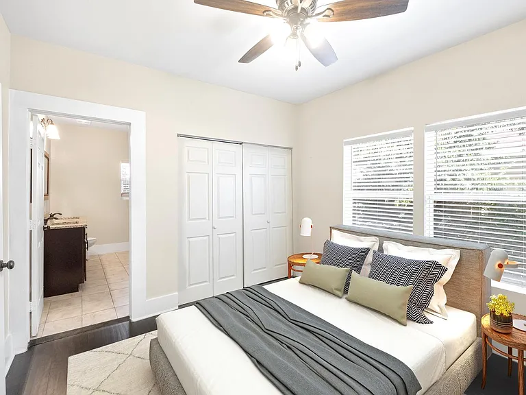Bedroom 1. This image shows a virtually furnished space. Bedrooms come unfurnished.