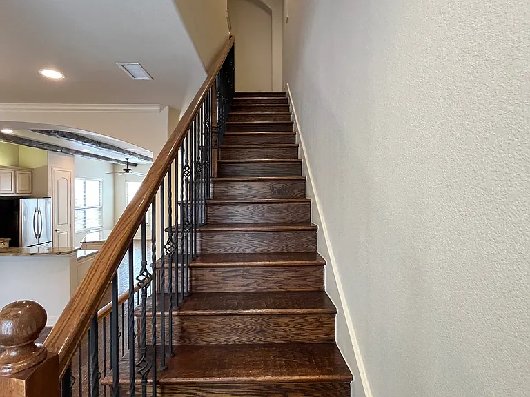 Wooden stairs to third floor