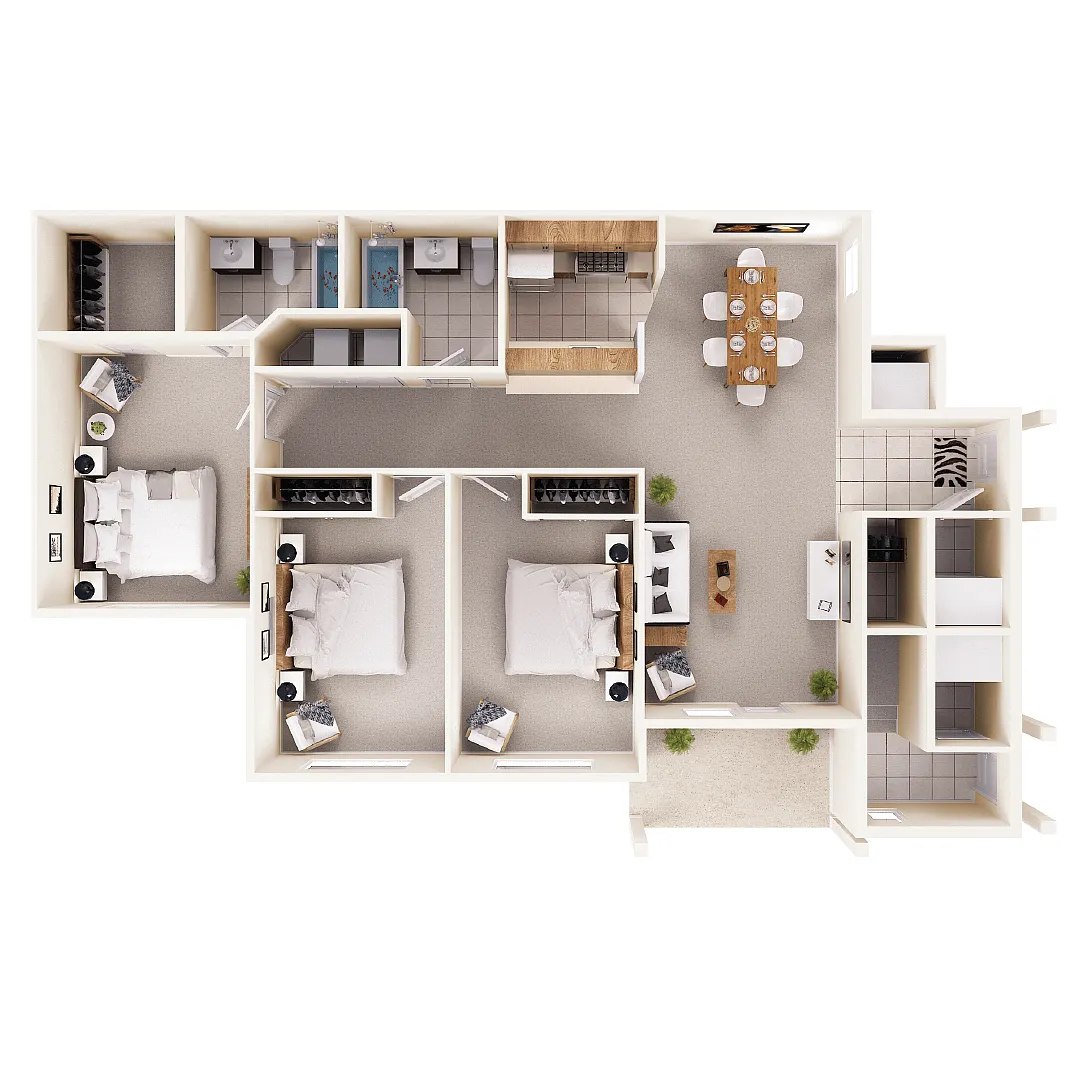 Floor plan Three Bedroom