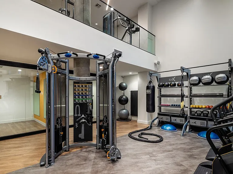 Fitness center with TRX equipment