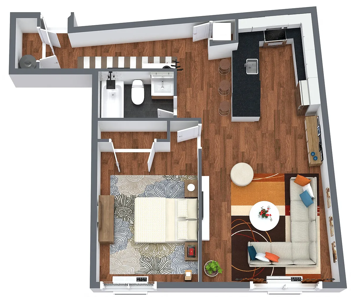 Floor plan 1 Bedroom Deluxe