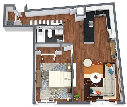 Floor plan 1 Bedroom Deluxe