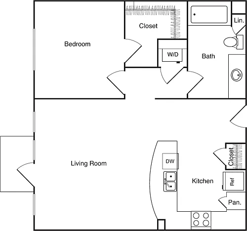 Floor plan One Bedroom - A