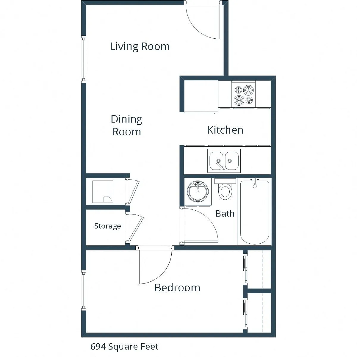 Floor plan One Bedroom 11A