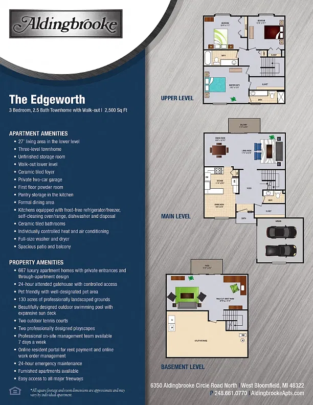 Floor plan Edgeworth - includes a 2 car attached garage