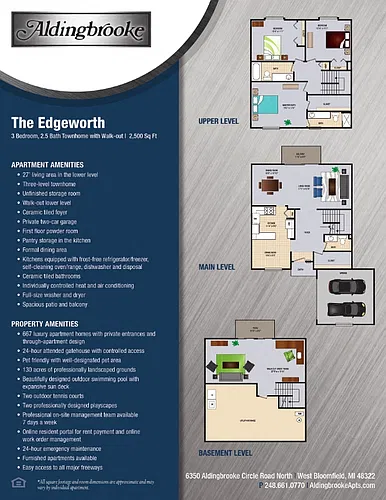 Floor plan Edgeworth - includes a 2 car attached garage