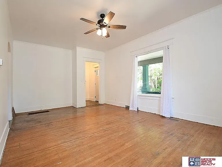 Living room looking at front door entry way