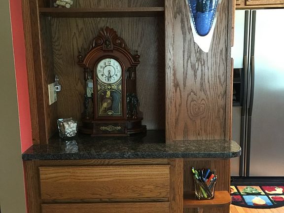 built in area just around the corner from the kitchen.