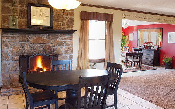 natural stone fireplace