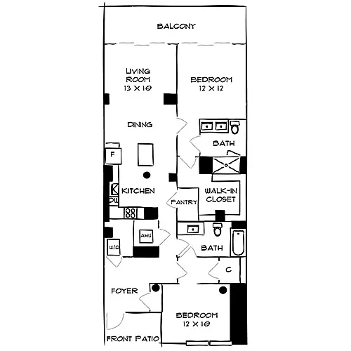 Floor plan Sunset Villas 2L