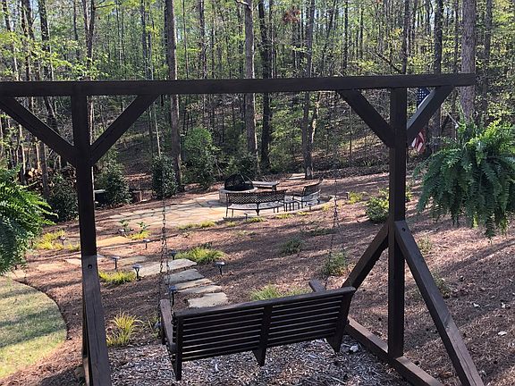 secluded flagstone fire pit