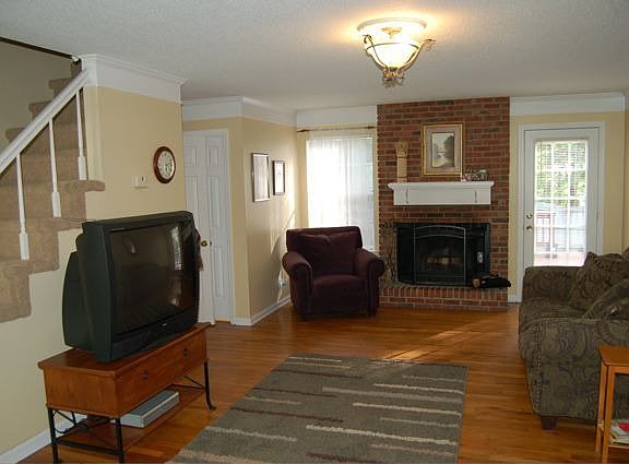 Family Room with Woodburning Fireplace