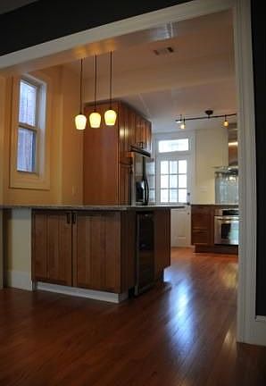 View from dining room to kitchen