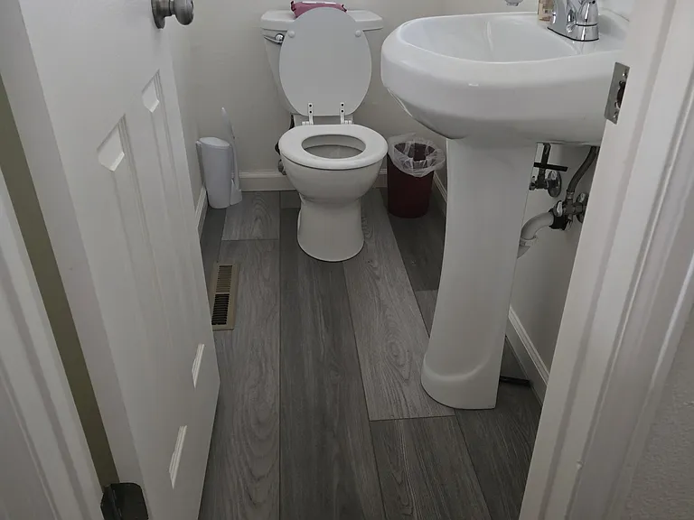 Main floor bath with new flooring