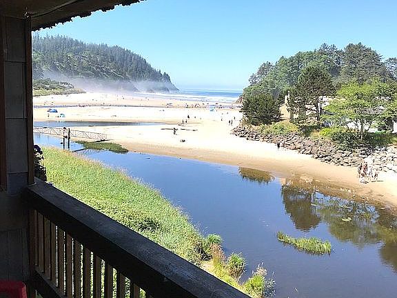 Balcony view of creek/beach