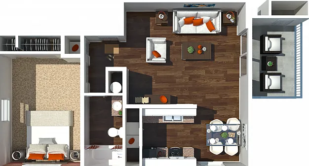 1 Bedroom 1 Bedroom
