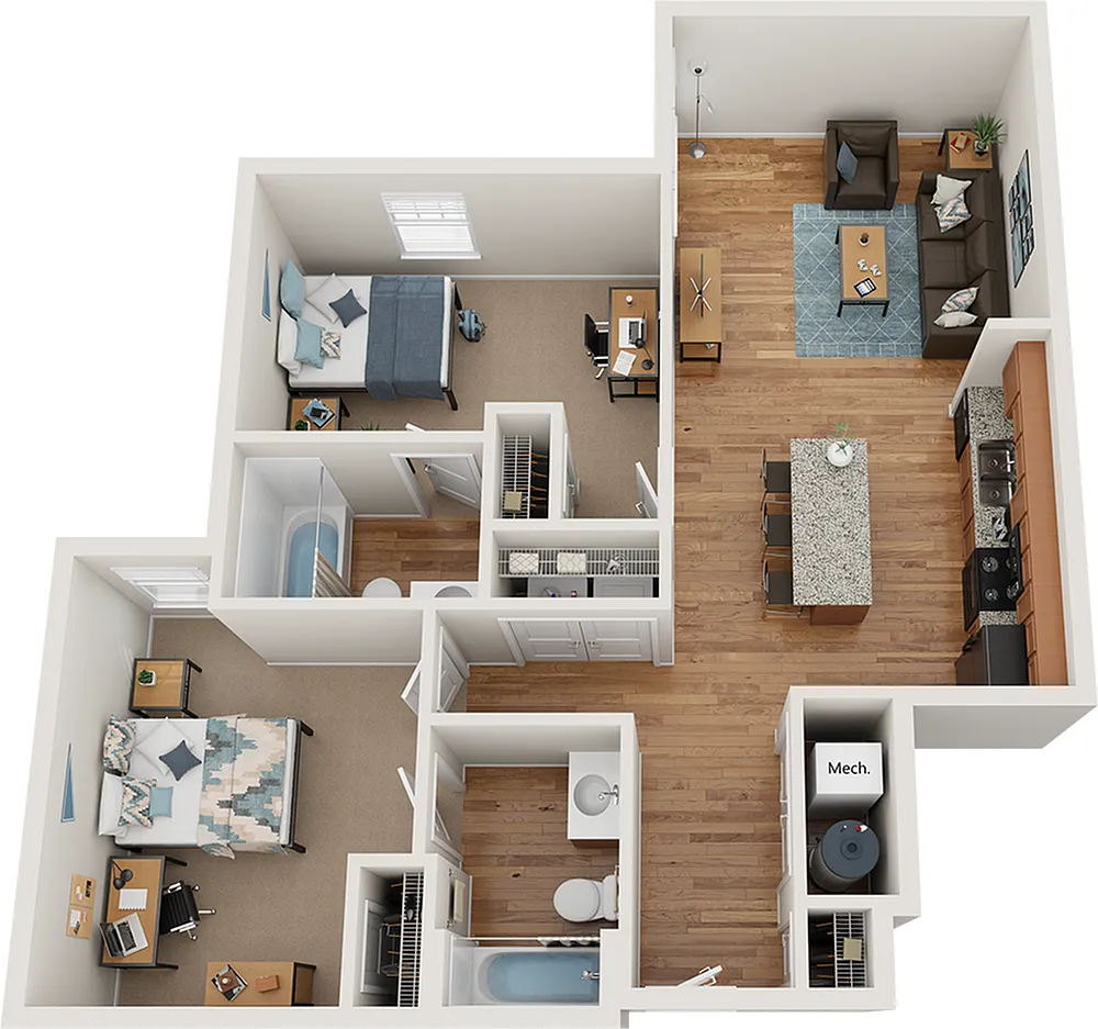 Floor plan 2x2 Corner - Classic