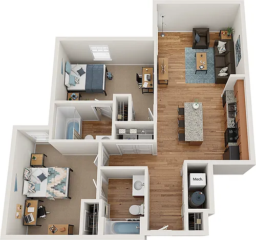 Floor plan 2x2 Corner - Classic