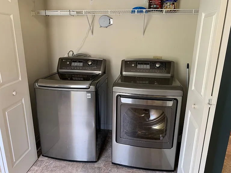 Laundry right off the kitchen. Appliances available for tenant's use.