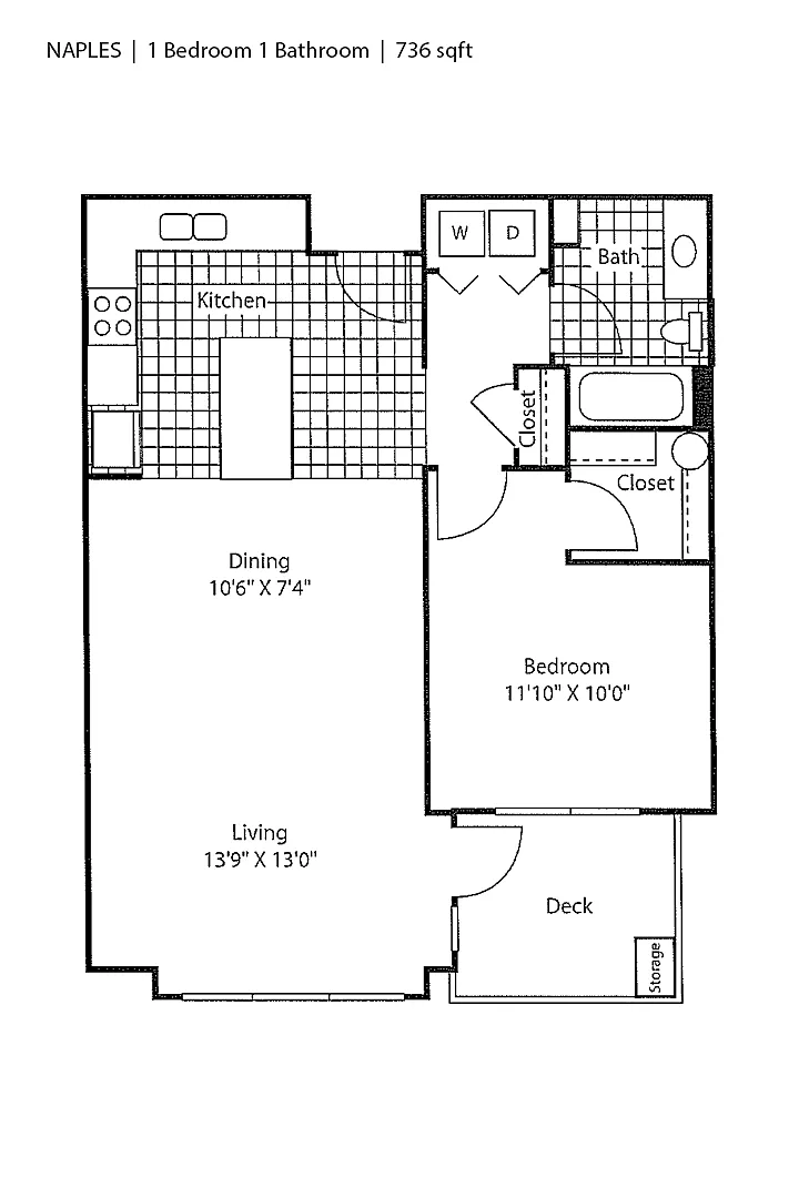 Floor plan 1 Bedroom A2
