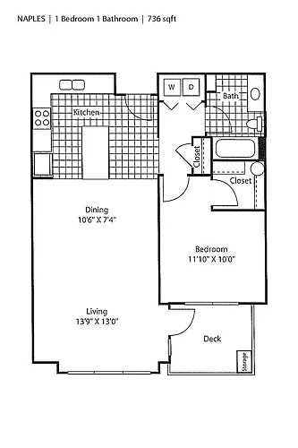 Floor plan 1 Bedroom A2 Renovated