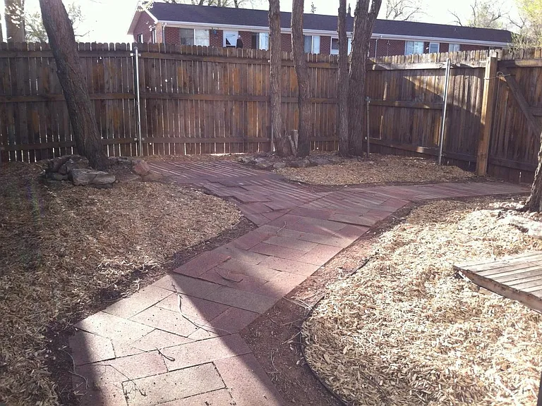Fenced backyard