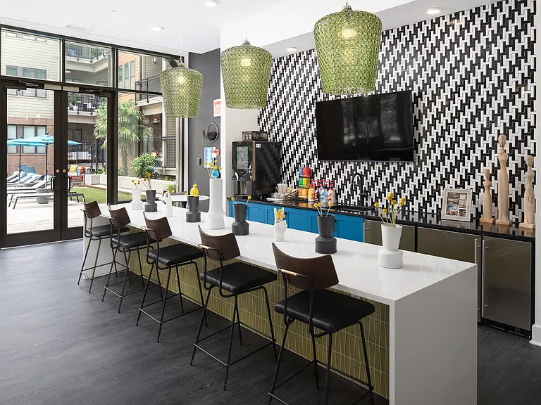 Large Clubhouse with Coffee Bar, TV Lounge & Outdoor Access