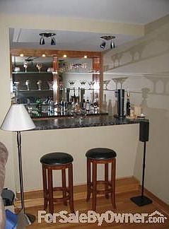 Family Room Bar with Custom Cabinet