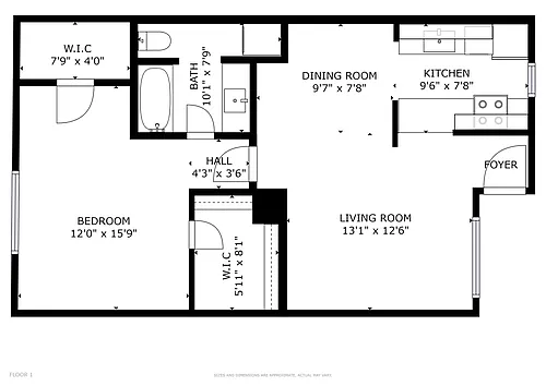 Floor plan 2 Bed 2 Bath