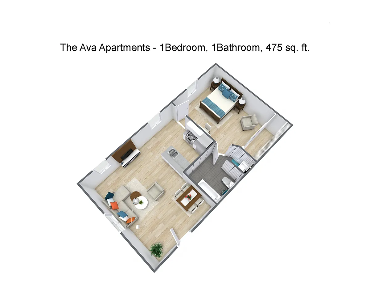 Floor plan 1X1 - A1