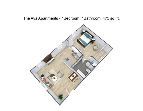 Floor plan 1X1 - A1