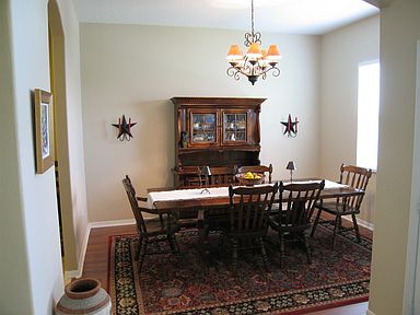 Dining room open and bright