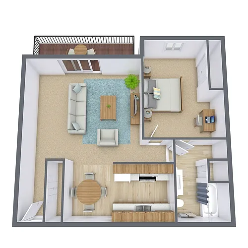Floor plan One Bedroom 11A