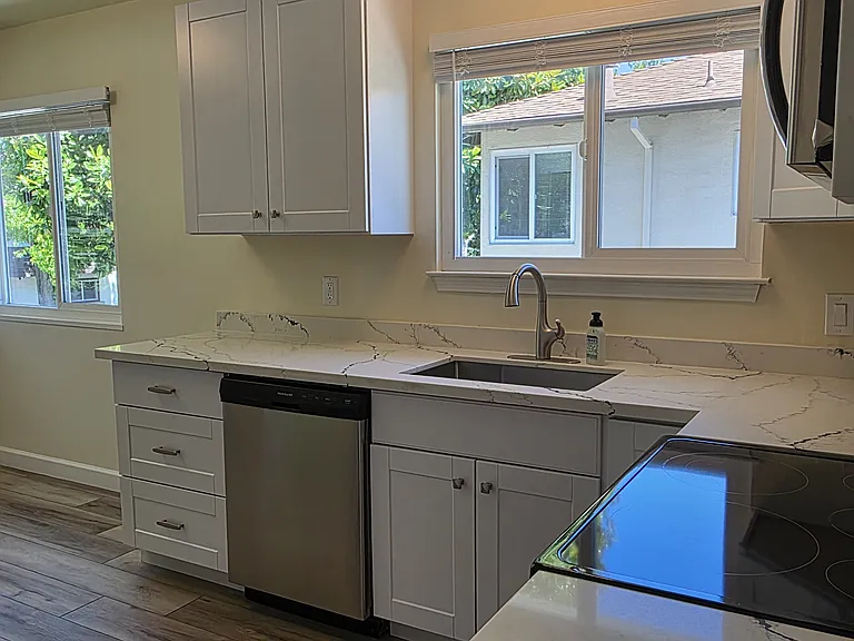 View of the dishwasher and sink