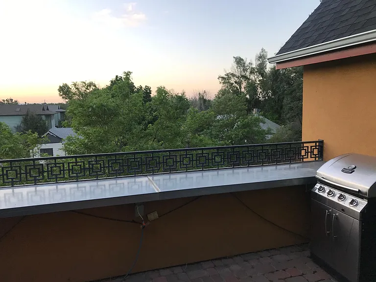 View to north off top floor veranda.