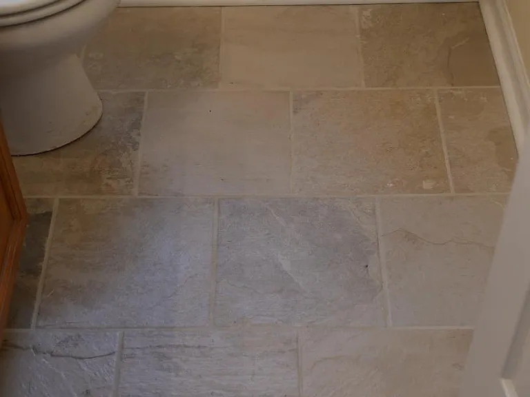 Tiled bathroom.